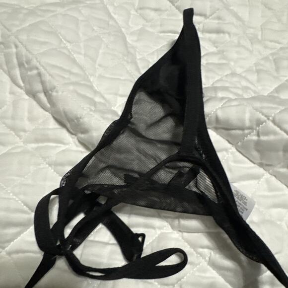 Sears Babydoll & Thong Set Lingerie Vintage Black New Sexy Large - Picture 3 of 7